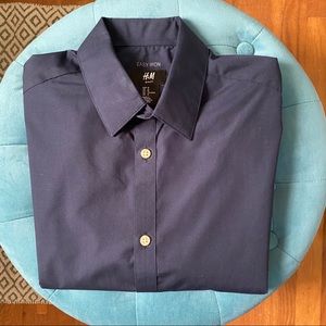 NWOT H&M Navy blue slim fit dress shirt